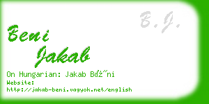 beni jakab business card